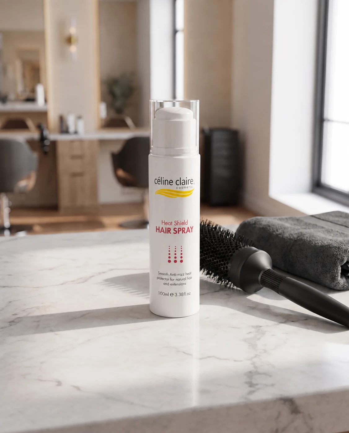 Celine Claire Heat Shield Hair Spray 100 ml non-aerosol pump bottle