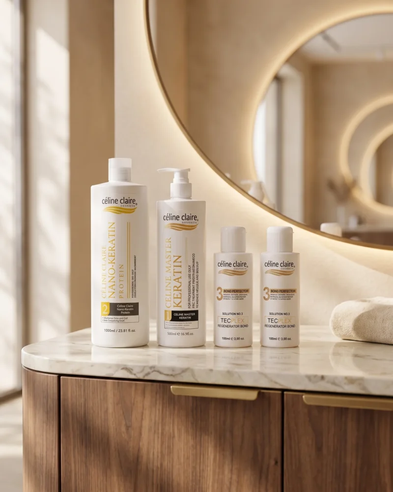 Nano Keratin Protein Professional Set on a salon counter