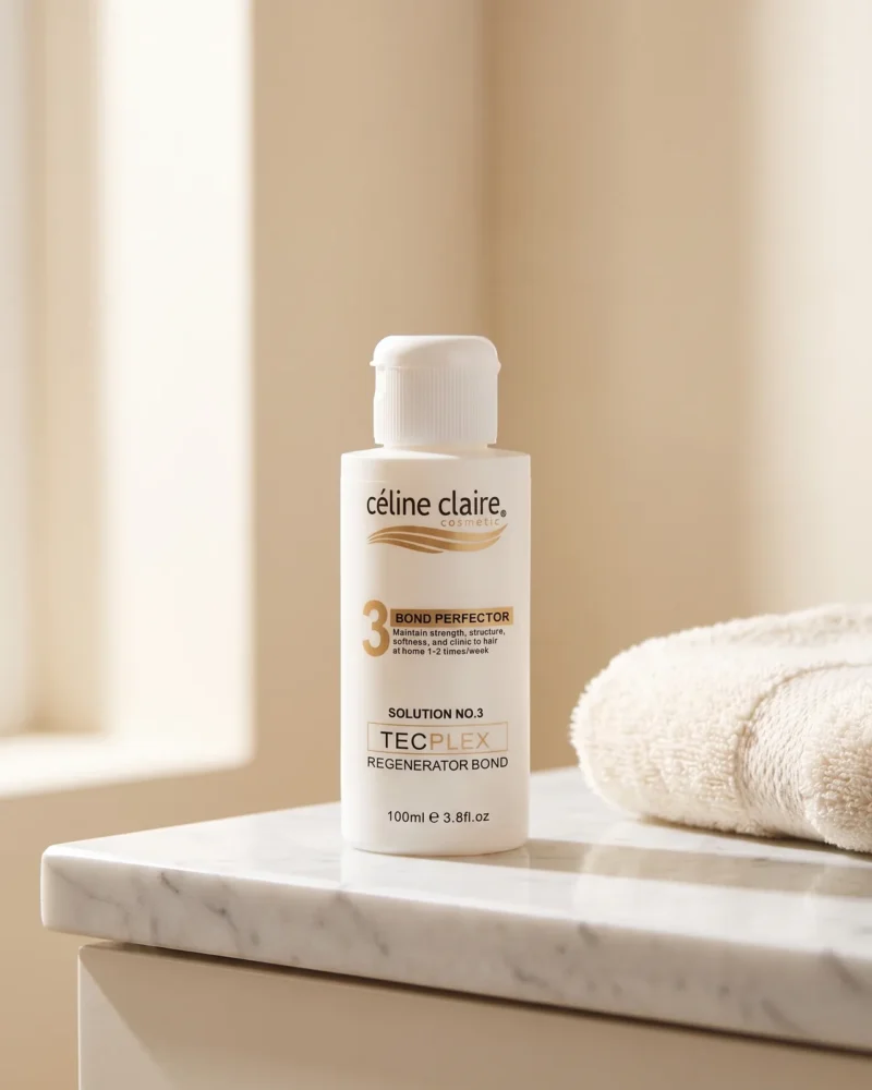 Celine Claire TecPlex Solution No.3 Bond Perfector on a marble salon counter